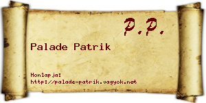 Palade Patrik névjegykártya